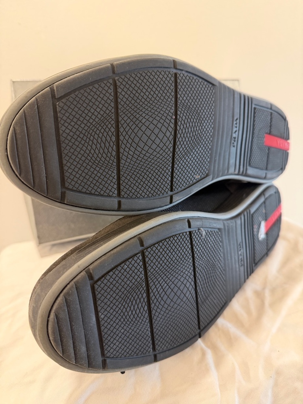 Prada Men's Dark Brown and Black Suede Mesh Sneakers - Picture 8 of 15